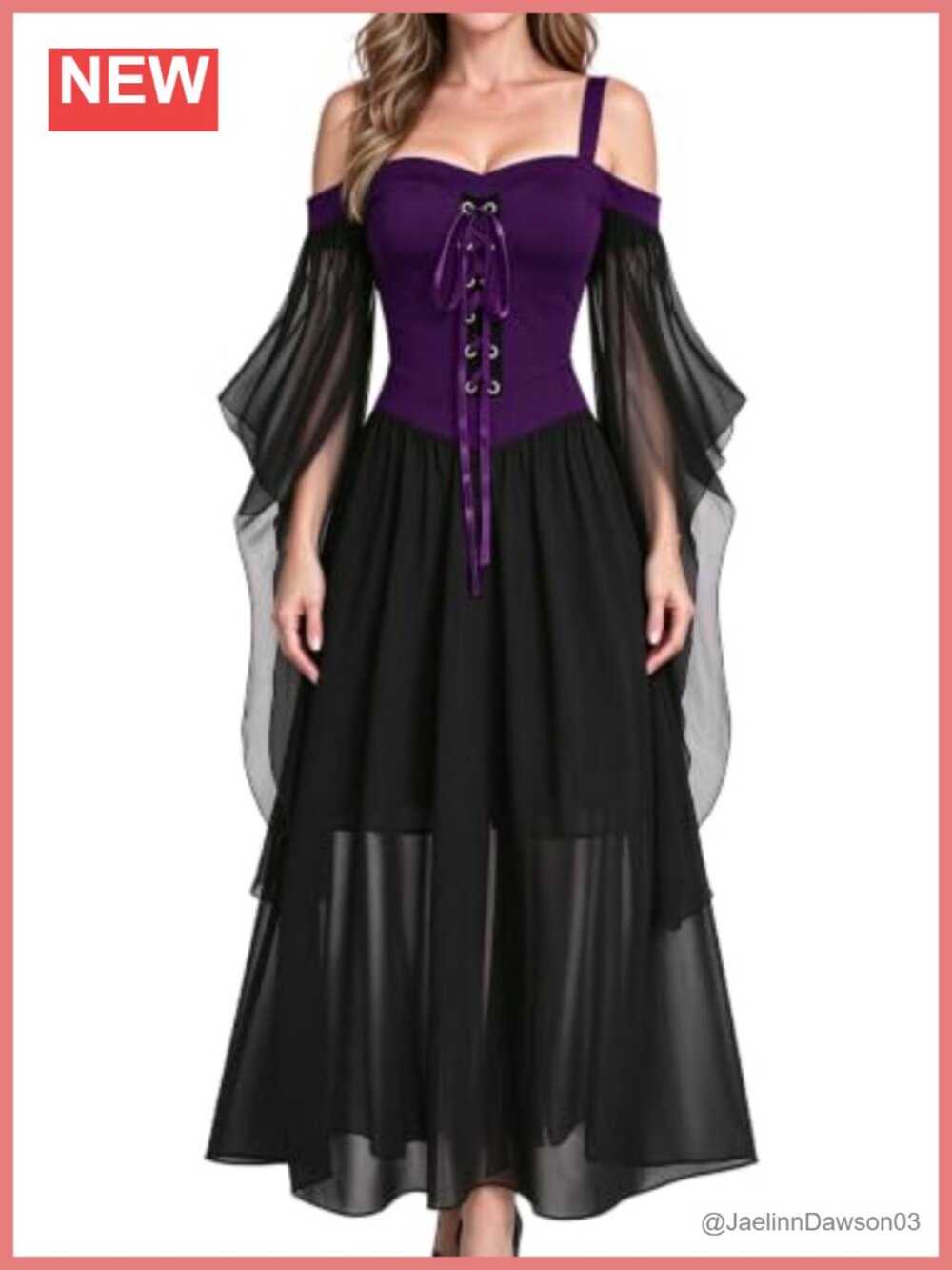 Renaissance Faire Gothic Medieval Victorian Witch Cosplay Dress Plus Size
